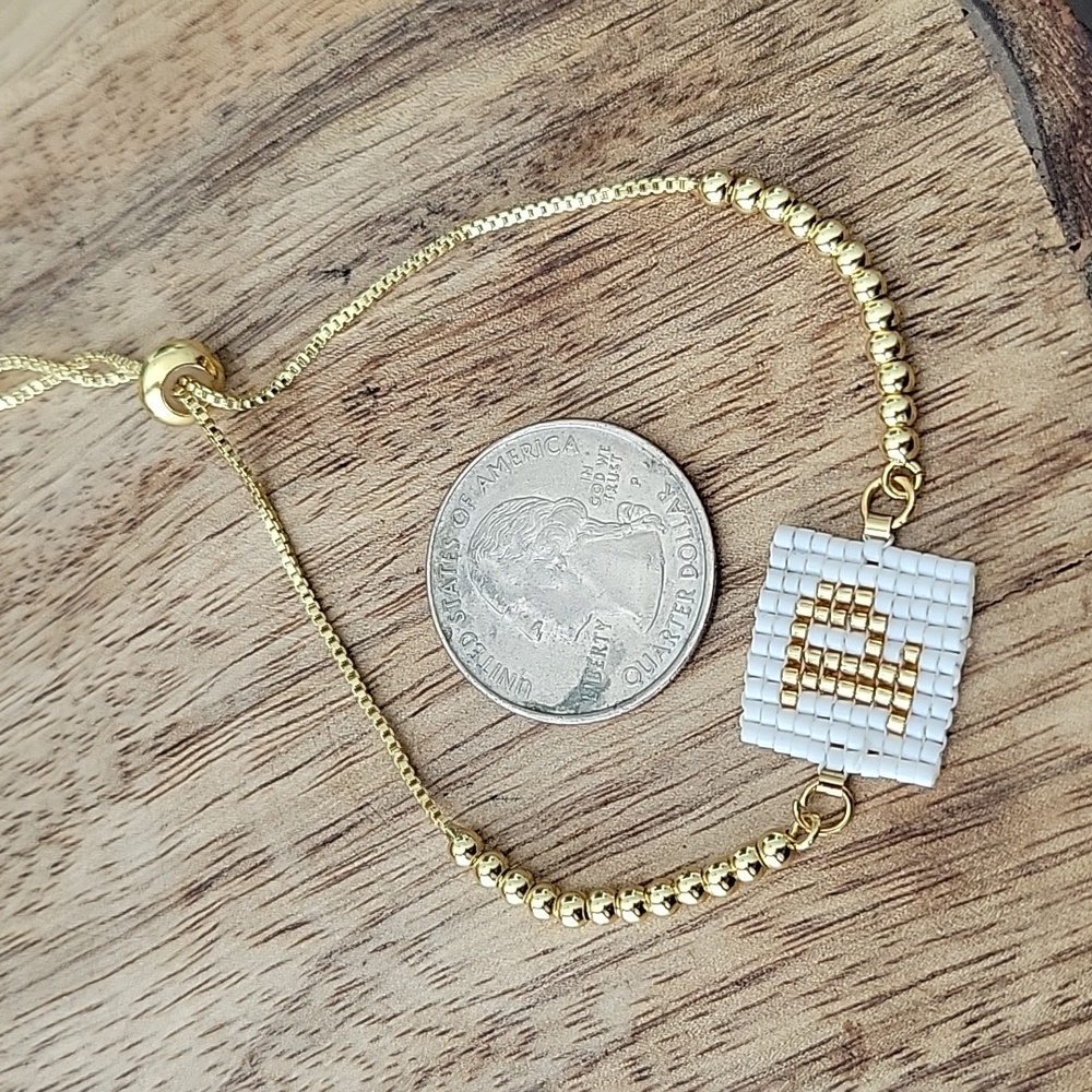 Handwoven Initial Letter Adjustable Bracelet - image 3